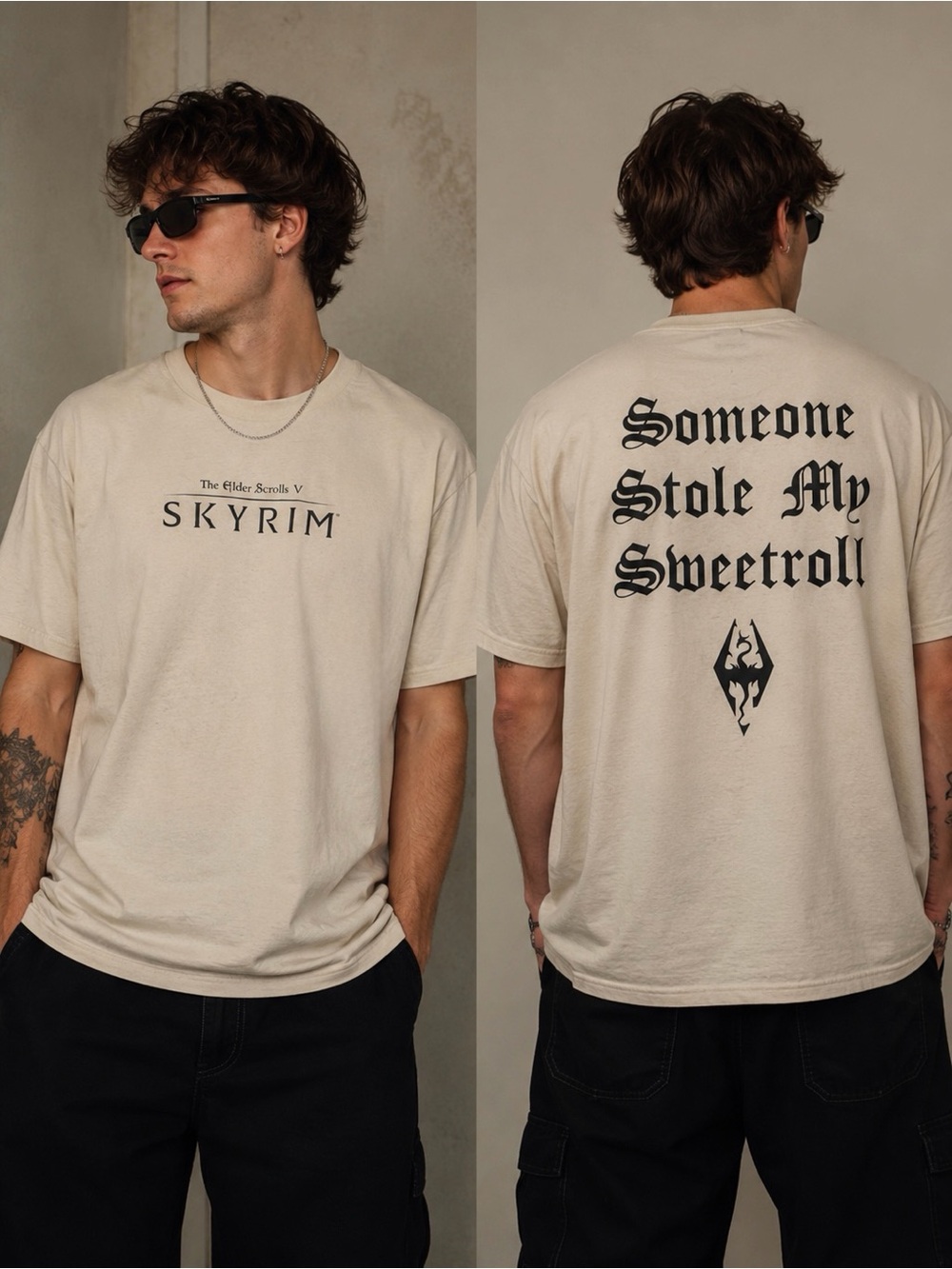 Skyrim Elder Scrolls V Graphic Tee Someone Stole My Sweetroll XL NWT